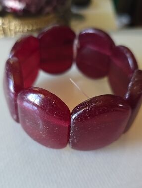 Red Beaded Stretch Onix Bracelet - Women Jewelry